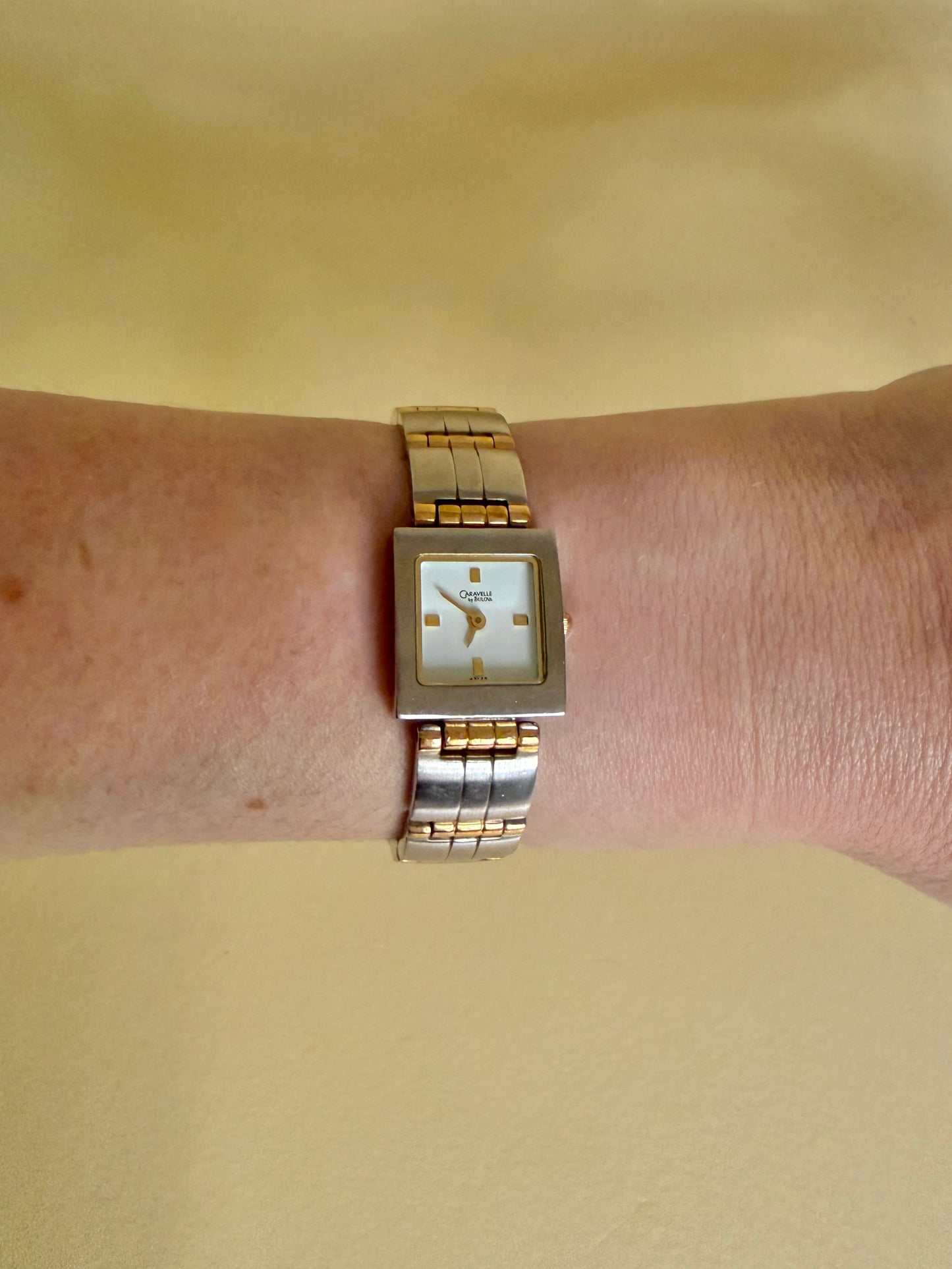 CARAVELLE BY BULOVA — Two-Tone Square Bracelet Watch