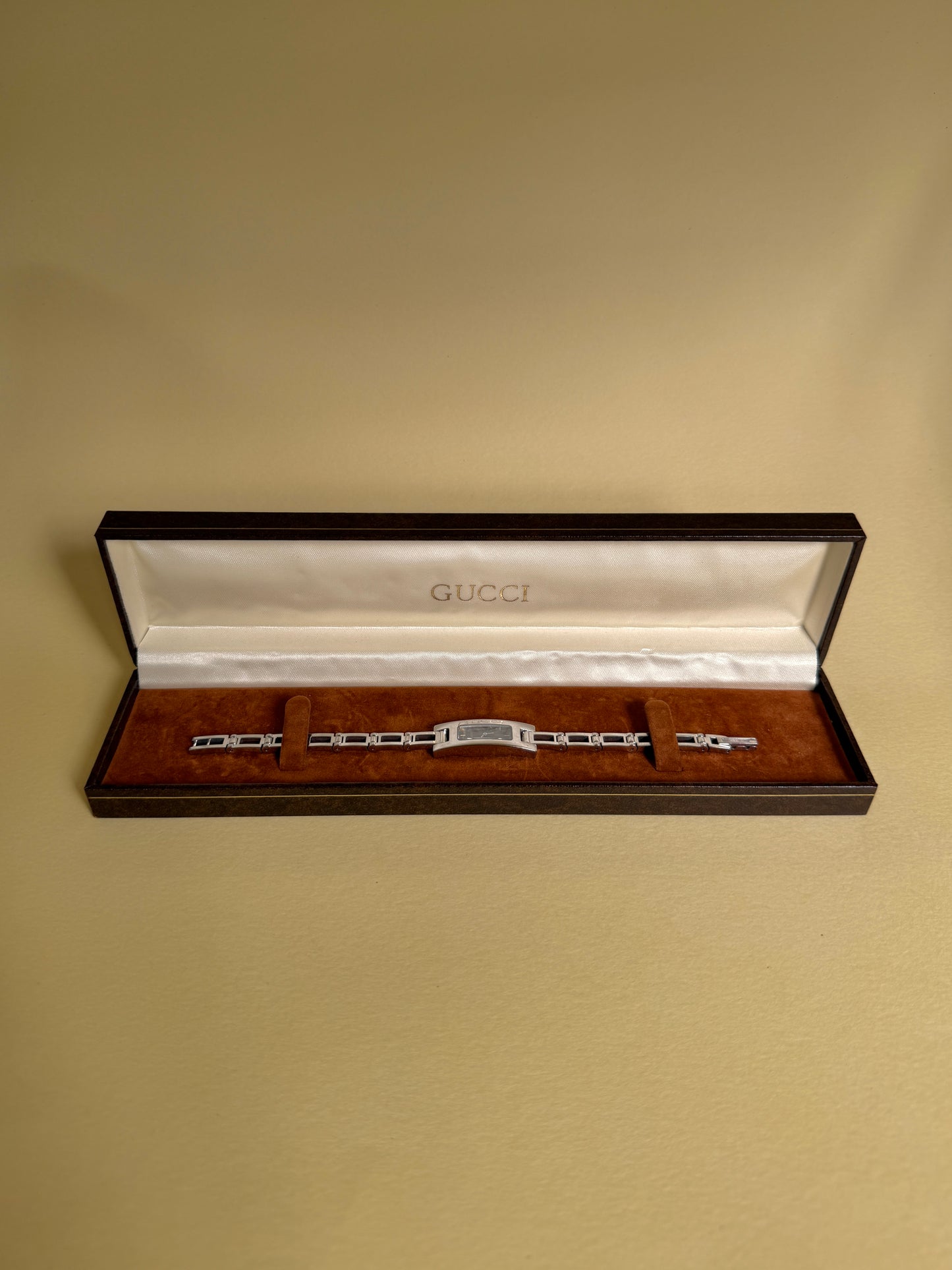 GUCCI — Rectangular Silver-tone Open-link bracelet