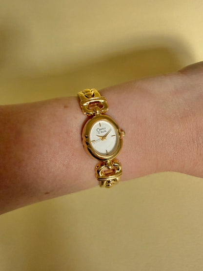 CARAVELLE BY BULOVA — Oval Gold Tone Chain Bracelet