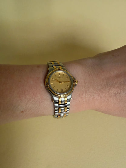 GUCCI — Two-Tone Date Bracelet Watch