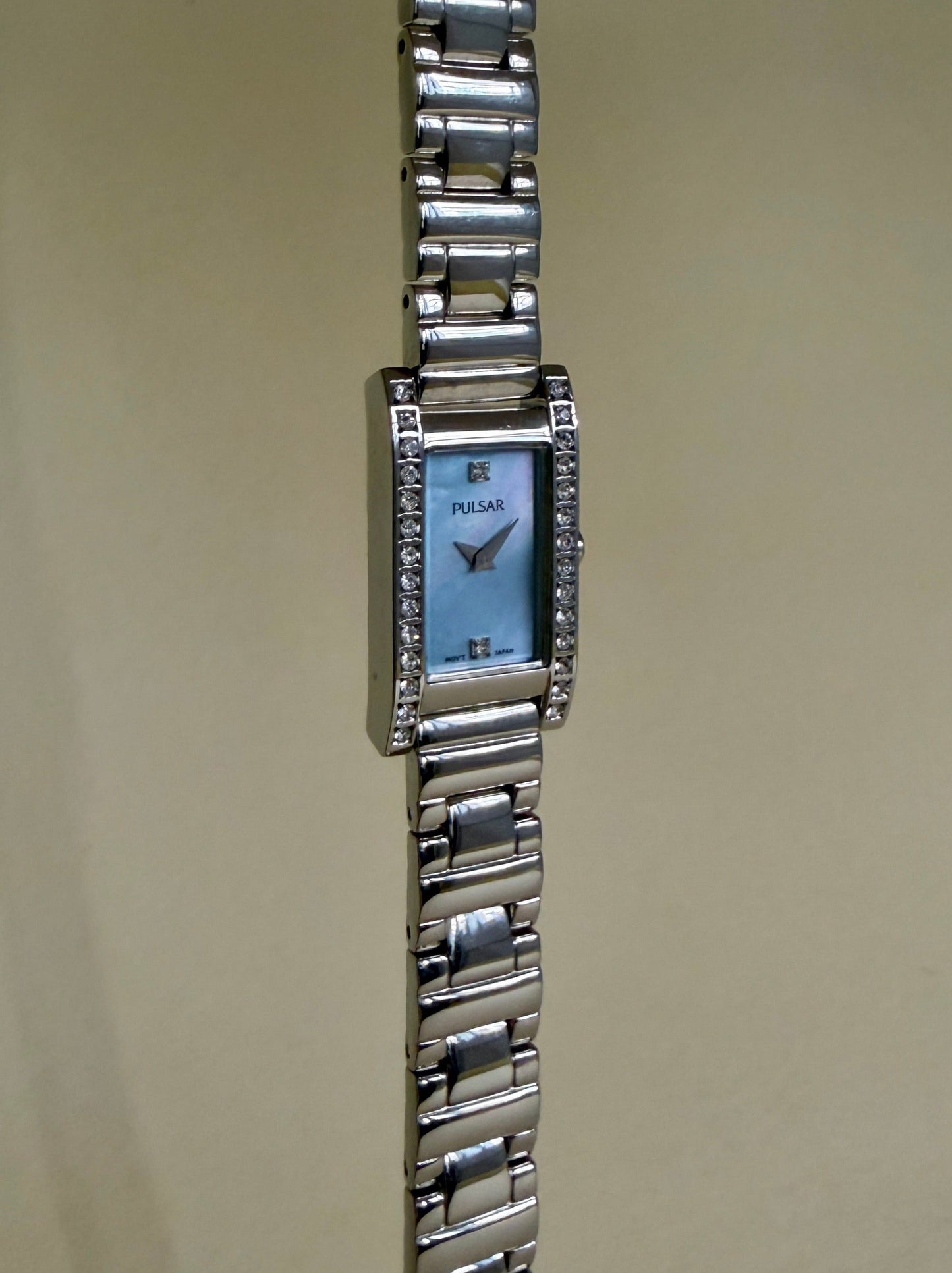 PULSAR — Rectangular Blue MOP Crystal Bracelet Watch