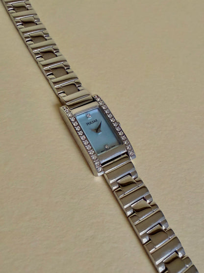 PULSAR — Rectangular Blue MOP Crystal Bracelet Watch