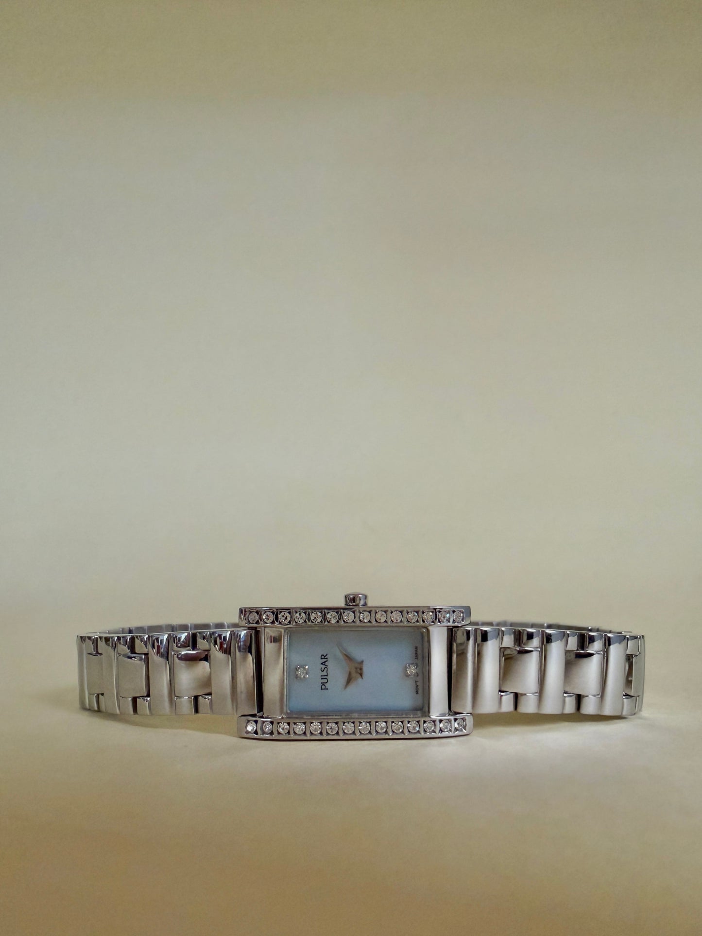 PULSAR — Rectangular Blue MOP Crystal Bracelet Watch