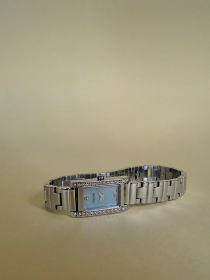 PULSAR — Rectangular Blue MOP Crystal Bracelet Watch
