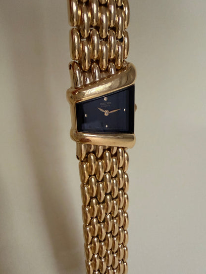 SEIKO — Trapezoidal Gold-Tone Bracelet Watch