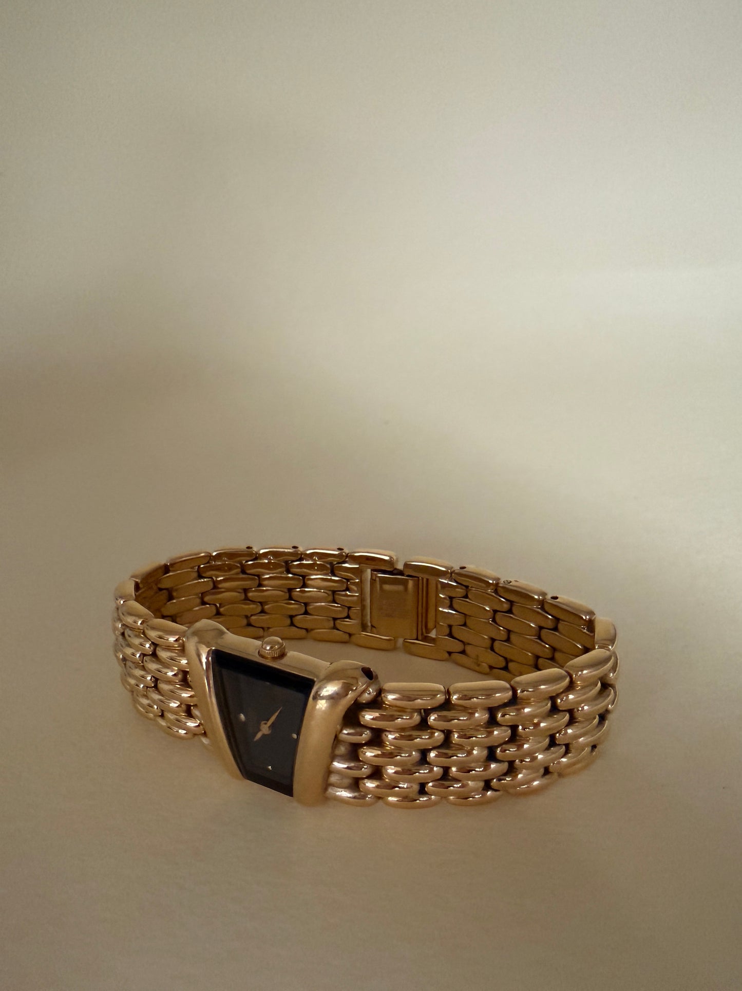 SEIKO — Trapezoidal Gold-Tone Bracelet Watch