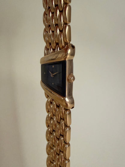 SEIKO — Trapezoidal Gold-Tone Bracelet Watch