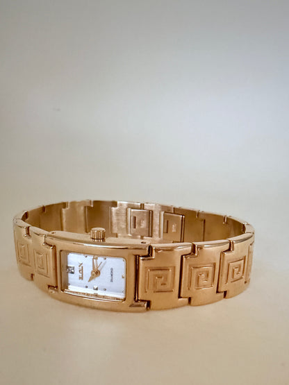ELGIN — Rectangular Gold-tone Link Bracelet