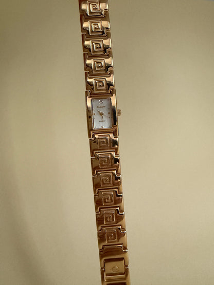 ELGIN — Rectangular Gold-tone Link Bracelet