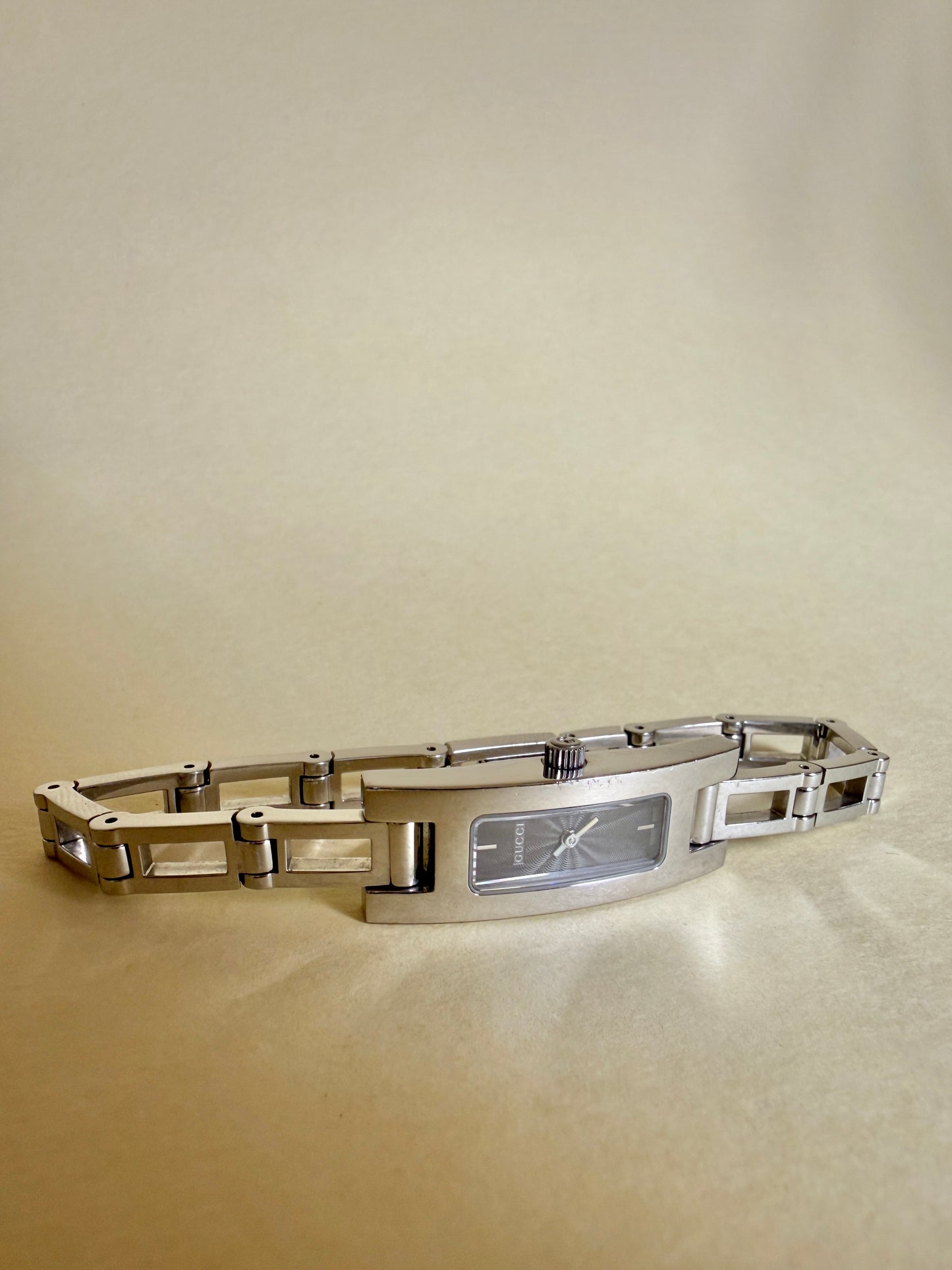 GUCCI — Rectangular Silver-tone Open-link bracelet