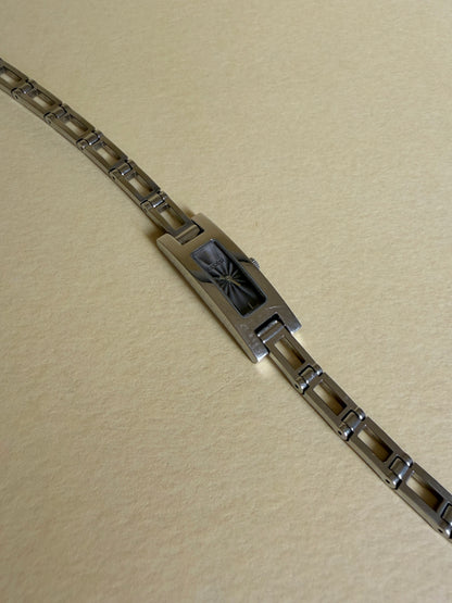 GUCCI — Rectangular Silver-tone Open-link bracelet