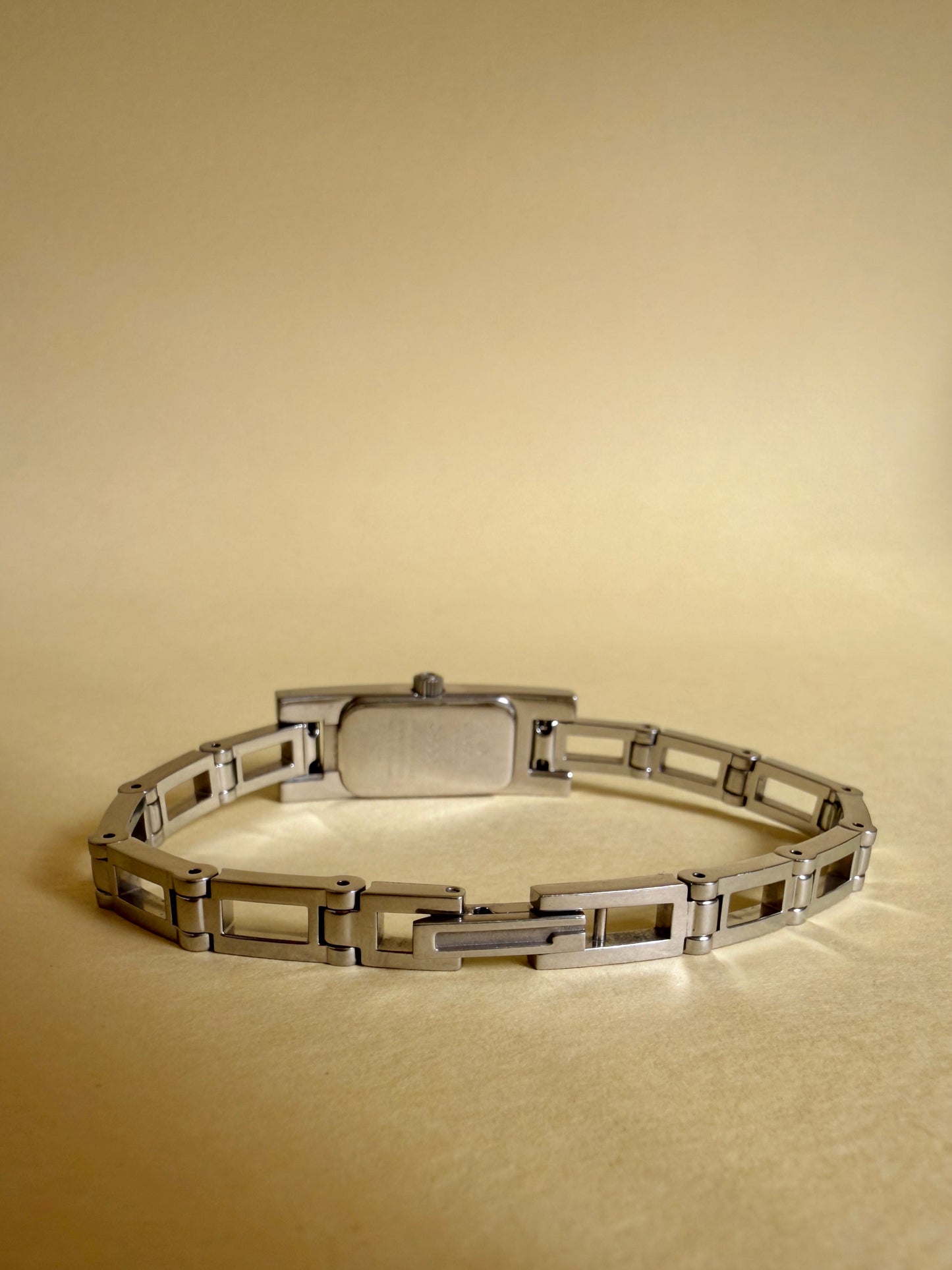 GUCCI — Rectangular Silver-tone Open-link bracelet